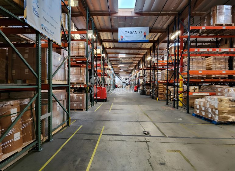 Ontario logistics hub with semi trucks