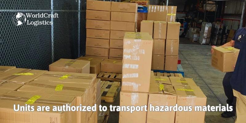 Units are authorized to transport hazardous materials