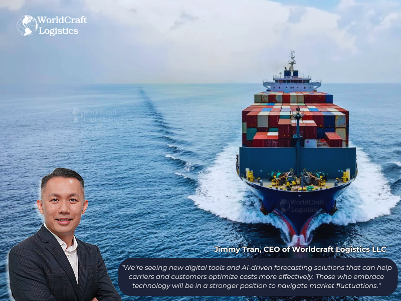 Ocean-Carriers-Reinvent-Pricing-Strategies-01.png Jimmy Tran, CEO of Worldcraft Logistics LLC, offered a more balanced view
