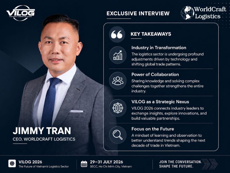 Jimmy Tran, CEO of Worldcraft Logistics, shares insights on Vietnam's logistics future at VILOG 2026.jpg